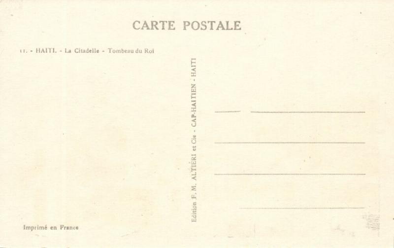 haiti, La Citadelle, Tombeau du Roi (1940s) Postcard