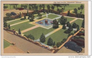 Indiana Hammond City Hall Garden 1952 Curteich