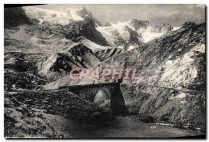 Old Postcard The Dauphine Picturesque La Grave La Meije and the bridge Mortan