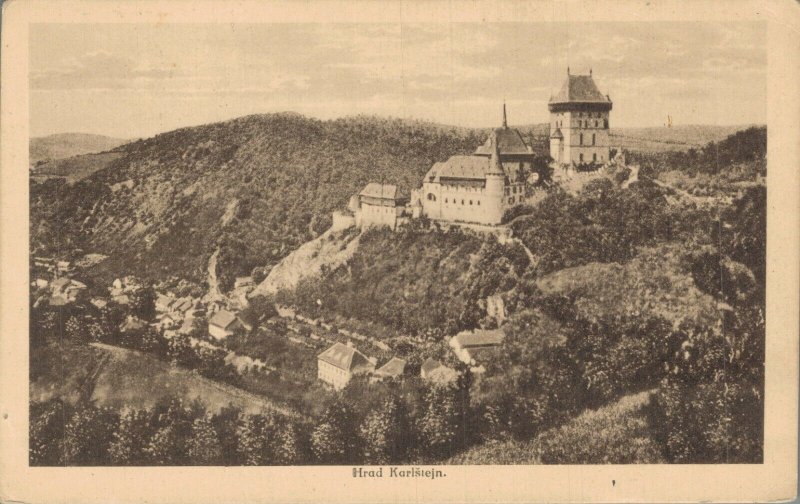 Czech Republic Hrad Karlstejn Karlštejn Vintage Postcard 08.15