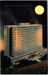 Postcard HOTEL SCENE Greenville South Carolina SC AN0829