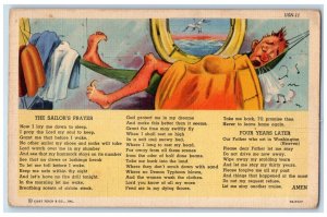 1943 The Sailor's Prayer Comic Jacksonville Florida FL Soldier Mail Postcard