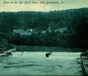 Red Bank River Dam New Bethleham Pennsylvania PA 1909 DB Postcard