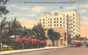 Hotel Dixie Grande and bus station Bradenton, Florida, USA Bus 1951 