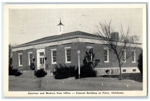 1948 Spacious Modern Post Office Federal Building Perry Oklahoma OK Postcard