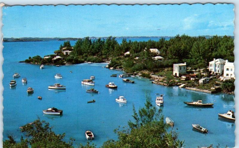 SPANISH POINT, BERMUDA   Birdseye BOSS' COVE  1972    Postcard