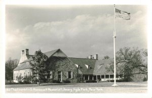 Franklin D. Roosevelt Flag Pole Memorial Library, Hyde Park, N.Y. RPPC 10C1-432