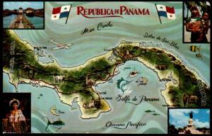 Republica De Panama - Map Postcard