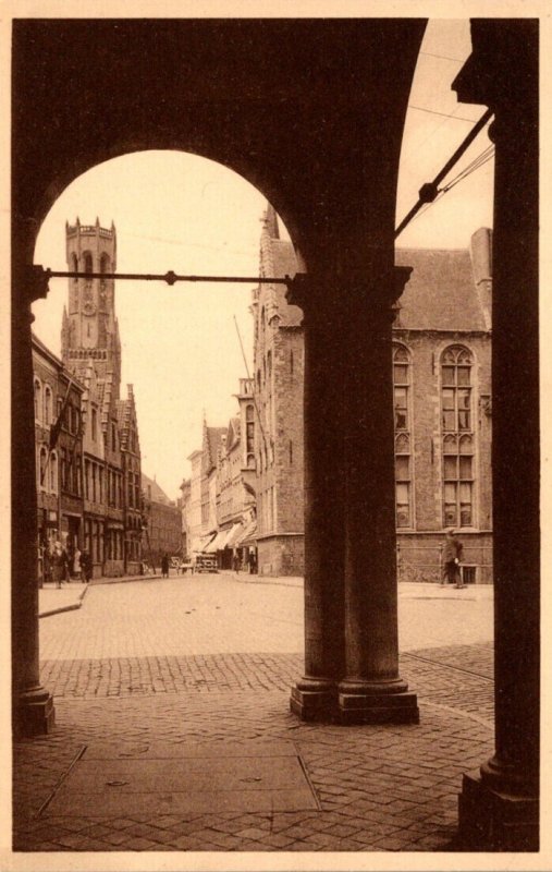 Belgium Bruges Rue aux Laines et Beffrol