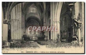 Postcard Old Embrun Interior of the Cathedral nave