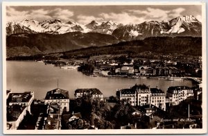 Luzern Und Die Alpen Lucerne Switzerland Real Photo Rppc Postcard