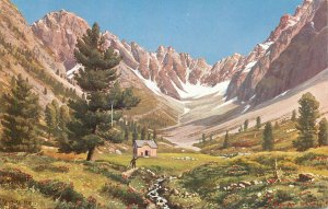 Austria Mountaineering Tyrol Verpeilhütte cottage illustrator R. Reschreiter