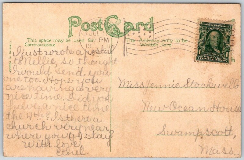 Cambridge Massachusetts 1908 Postcard Latin High School Building