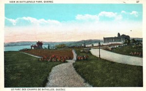 Vintage Postcard Battlefield Park Le Larc Des Champs De Batailles Quebec Canada