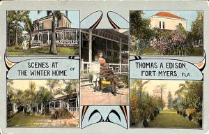 Fort Myers FL Scenes at The Winter Home of Thomas Edison in 1914 Postcard 