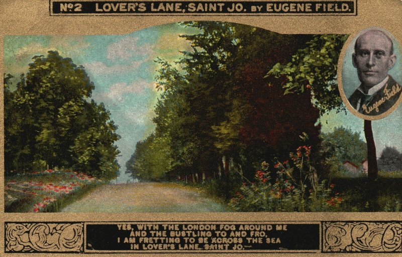 Vintage Postcard 1915 Lover's Lane Saint Jo By Eugene Field Woman's World CH