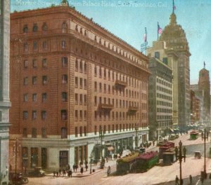 Vintage Market Street west from Palace Hotel San Francisco, Cali Postcard P182