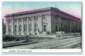 1911 Des Moines Iowa IA, Post Office Building Posted Antique Postcard