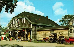 Postcard ME Palermo Dowe's Country Store Gas Station Pabst Ribbon Sign 1950s S88