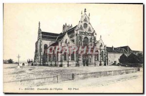 Old Postcard Bourg Church Together