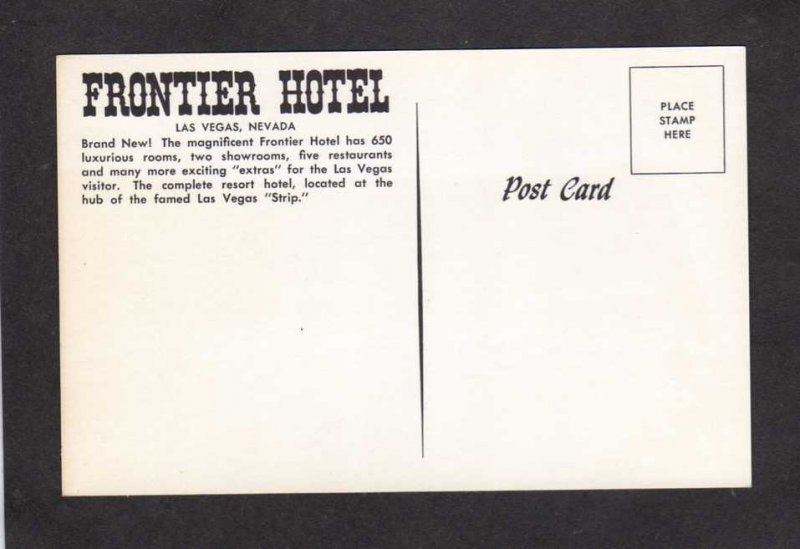 NV Frontier Hotel Casino Gambling Las Vegas Nevada Postcard pool