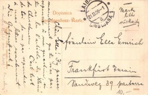 Slovenia 1906 Ljubljana Laibach River Castle vintage postcard