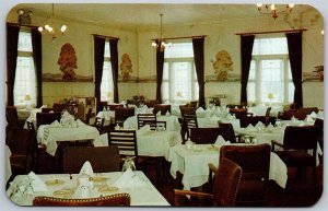 Vtg Waterville Maine ME Main Dining Room Restaurant Hotel Elmwood 1950s Postcard