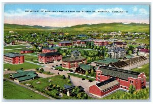 University Of Montana Campus From Mountains Missoula Montana MT Vintage Postcard