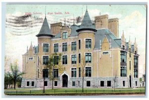 Fort Smith Arkansas AR Postcard High School Exterior View Building 1909 Vintage