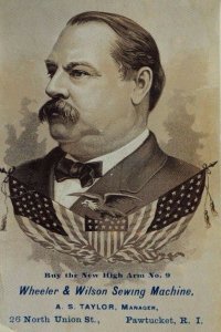 Wheeler & Wilson Sewing Machine President Grover Cleveland Flags Eagle P45