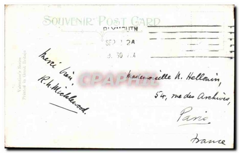 Postcard Old Derry's Clock Plymouth