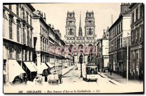 Postcard Old Orleans Rue Jeanne d & # 39Arc and the Cathedral Tram