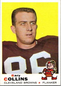 1969 Topps Football Card Cleveland Browns Gary Collins Flanker sk5436