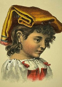 Sunshine Publishing 1880s Philadelphia Girl Blanket Towel on Head Earrings