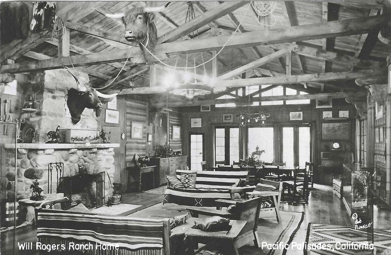 1950's Will Roger's Ranch House, Pacific Palisades, California RPPC Kodak