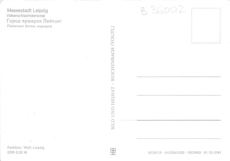 B36002 Messestadt Leipzig Volkerschlachtdenkmal  germany