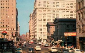 Autos 1950s Portland Oregon Street Scene Smith Scenic postcard 11138