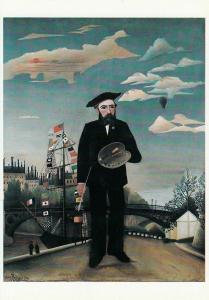 HENRI ROUSSEAU self-portrait art postcard