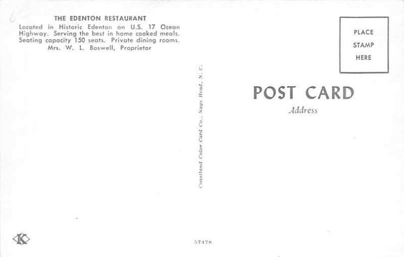 Edenton Restaurant Edenton, North Carolina NC