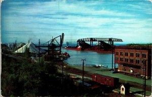 Conneaut Harbor Ohio Seen From Pittsburgh Dock Comp Vintage Postcard UNP Vtg DB 