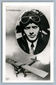 CHARLES LINDBERGH VINTAGE REAL PHOTO POSTCARD RPPC early aviation