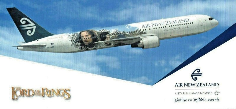 Rare Air New Zealand Airline Lord of the Rings Aragorn Postcard Middle Earth 8x4