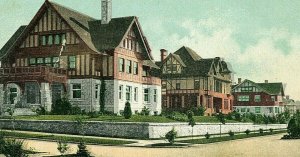 Postcard Antique Hand Tinted View of Residences on Capitol Hill,Seattle, WA. S7