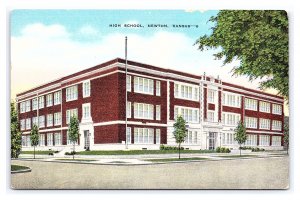 High School Newton Kansas Postcard