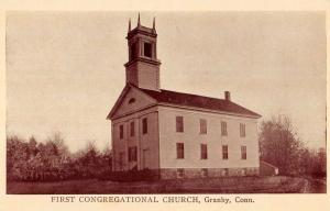 Granby Connecticut First Congregational Church Antique Postcard K72234