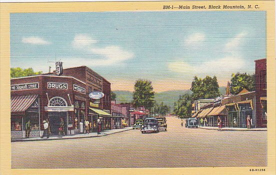 North Carolina Black Mountain Main Street Drug Store Curteich