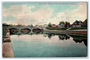 1909 Central Ave Bridge Fall Creek Boulevard Indianapolis Indiana IN Postcard