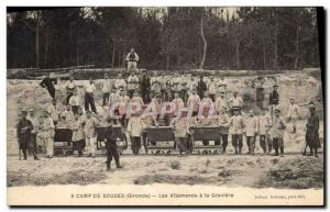 Old Postcard Ardoisieres Camp Souges Gironde Germans has Graviere Army