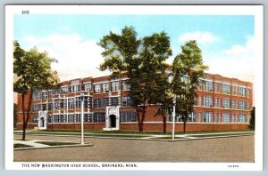 The New Washington High School, Brainerd, Minnesota, Vintage Pre Linen Postcard