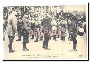 Old Postcard The celebrations of victory in Paris July 14, 1919 The three Mar...